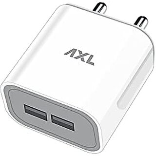 AXL Wall Charger-25  Dual USB Port 5V/2.4A  Fast Charging Adapter with Micro Cable Compatible for Android/Other USB Devices (White)