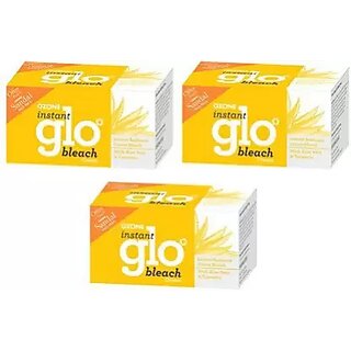 OZONE Instant Glo Bleach with the Goodness of Aloe Vera  Turmeric (43gm, Pack of 3)  (129 g)
