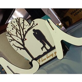                       MDF Cardboard Heart Design table decorative                                              