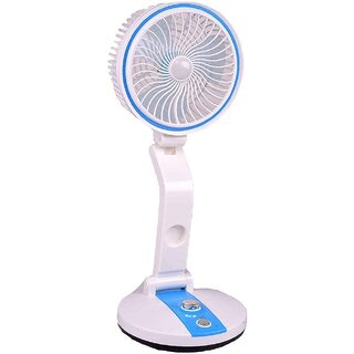                       TE Powerful Rechargeable 1.5 Watts Foldable Table Fan with 21 SMD LED Light, Table Fan for Home, Table Fans                                              