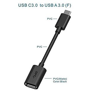                       MYSWA Plug 27 Type C to Micro USB OTG Adapter - Black                                              