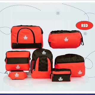 Pack of 7 Travel Bags Combo - Red