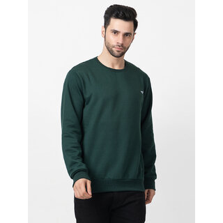                       Oakmans Men Regular Fit Solid Men's Sweatshirts Green Size M                                              
