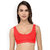 Texello Women Cotton Non Padded Non-Wired Seamless Air Sports Bra (Red)