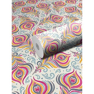 Home Berry 3D Peacock Texture Removable Wallpaper (300 cm X 40 cm)