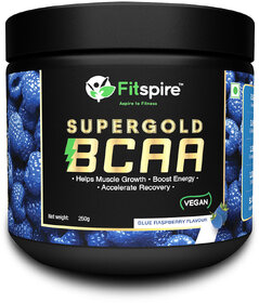 Fitspire Super Gold BCAA Protein Powder Supplement with Shaker  211 Ideal Ratio of Leucine, Isoleucine  Valine with