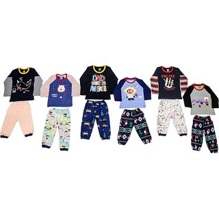 Baby boys Printed Top and Pyjama Set(Pack of 6)