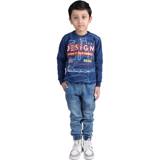                       Kid Kupboard Cotton Full Sleeves Blue Sweatshirt for Boy's                                              
