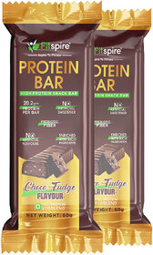 Fitspire Protein Bar - Choco Fudge Flavor, 60gm Each With 20.5 gm Whey Blend Protein  Snack Bar for Energy