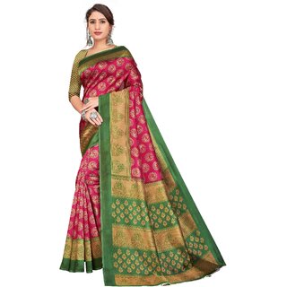 SVB Sarees Pink Colour Art Silk Saree With Blouse SVB Sarees Pink Colour Art Silk Saree With Blouse