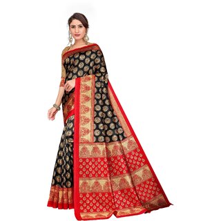                       SVB Sarees Black Colour Art Silk Saree With Blouse                                              