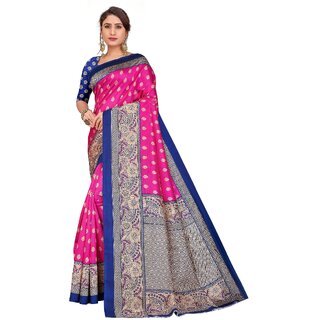                       SVB Sarees Pink Colour Art Silk Saree With Blouse                                              