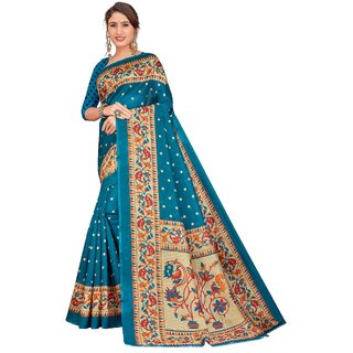                       SVB Sarees Green Colour Art Silk Saree With Blouse                                              