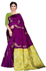 SVB Saree Purple Embellished Silk Saree