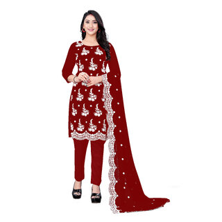                       Sharda Creation Multicolor Unstiched Dress                                              