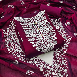 Buy Sharda Creation Unstitched Embroidered Dress Material Online