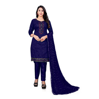                       Sharda Creation Multicolor Unstiched Dress                                              