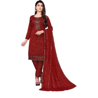                       Sharda Creation Multicolor Unstiched Dress                                              