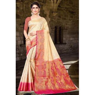                       SVB Saree Gold Embellished Silk Saree                                              