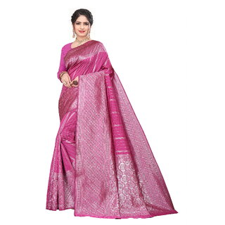 SVB Saree Pink Embellished Silk Saree