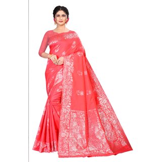                       SVB Saree Pink Embellished Silk Saree                                              
