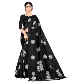                       SVB Saree Black Embellished Silk Saree                                              