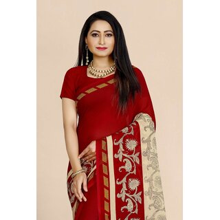                       SVB Saree Red Embellished Silk Saree                                              