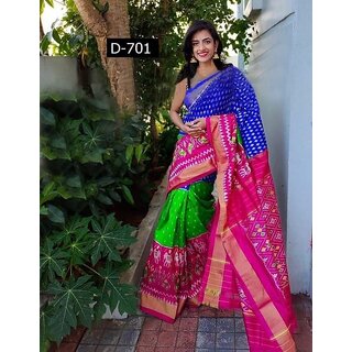                       SVB Saree Multicolor Embellished Silk Saree                                              