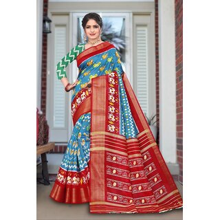                       SVB Saree Multicolor Embellished Silk Saree                                              