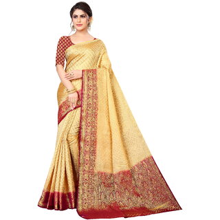                       SVB Saree Gold Embellished Silk Saree                                              