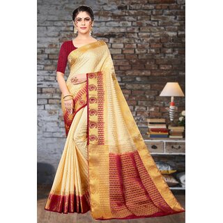                       SVB Saree Gold Embellished Silk Saree                                              