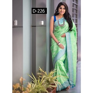                       SVB Saree Green Embellished Silk Saree                                              