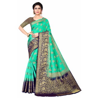                       SVB Saree Yellow Embellished Silk Saree                                              