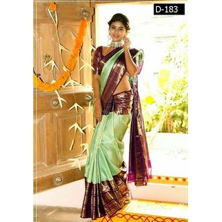                       SVB Saree Sky Blue Embellished Silk Saree                                              