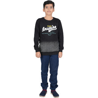                      Kid Kupboard Cotton Full Sleeves Black Sweatshirt for Boy's                                              