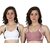 ZIVOK Pack of 2 Women Sports Non Padded Bra (Pink, White)