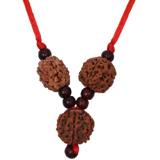                      Yuvi Shoppe Rudraksha Pendant Combination of 3,4  6 Mukhi Rudraksh Beads                                              