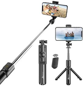 Morex Selfie Sticks with Wireless Remote and Tripod Stand  3-in-1 Multifunctional Selfie Stick