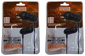 morex Universal Earphone,Bass Headphone,Black (m-520) Pack of 2