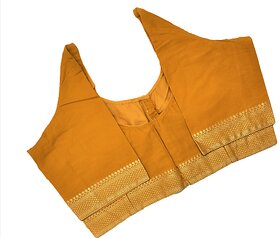 Pure Cotton stitches with lining Border Blouse.Mango Color