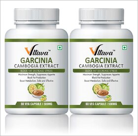 Vltava Garcinia Cambogia Extract for Men and Women  Organic, Pure, Natural  Herbal 70 HCA  500 Mg Capsules - 120