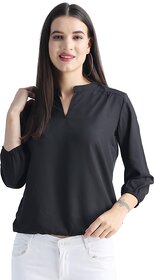 LACEIT Women 3/4 Sleev Top (Black)
