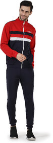 LACEIT Striped Men Sports Track Suit(Red)