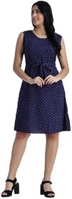 LACEIT Women's  Ploka Print A-Line  Dress and Frock