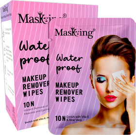 MasKing Waterproof Makeup Remover, Cleansing Wipes, Hydrate Skin, Suit to All Skin Types (pack of 1)