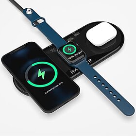 Hammer Flex2.0 Wireless Charger 3in1Charger Compatible with GalaxyNote20/10/S20 (Black)