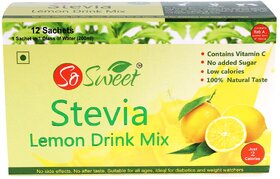 So Sweet Stevia Sugar Free lemon  Drink Mix 12 Sachet