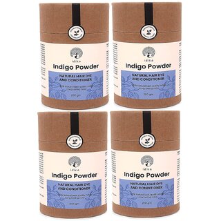                       Idika Indigo Powder Natural Hair Colour and Conditioner 200gm - Pack of 4                                              