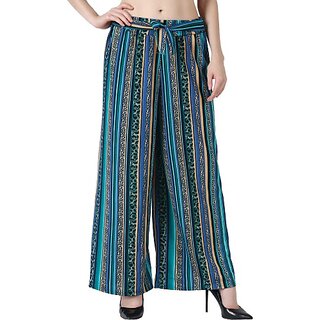 RMG FASHION Women Flared Multicolor Viscose Rayon Trousers