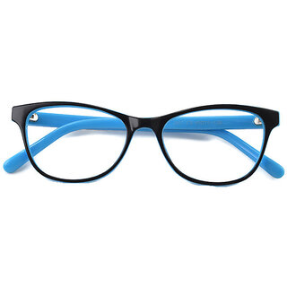 AFFABLE Junior Blue Cut Computer Glasses for Kids Zero Power Black Blue  110mm